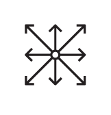 Expansion Icon:  Symbol of eight arrows pointing outward from a central circle