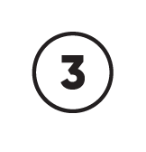 Triple Carry Icon: Number '3' inside a circle on a white background