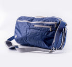 Dark Blue Offsite Work to Water bag with a strap, white background