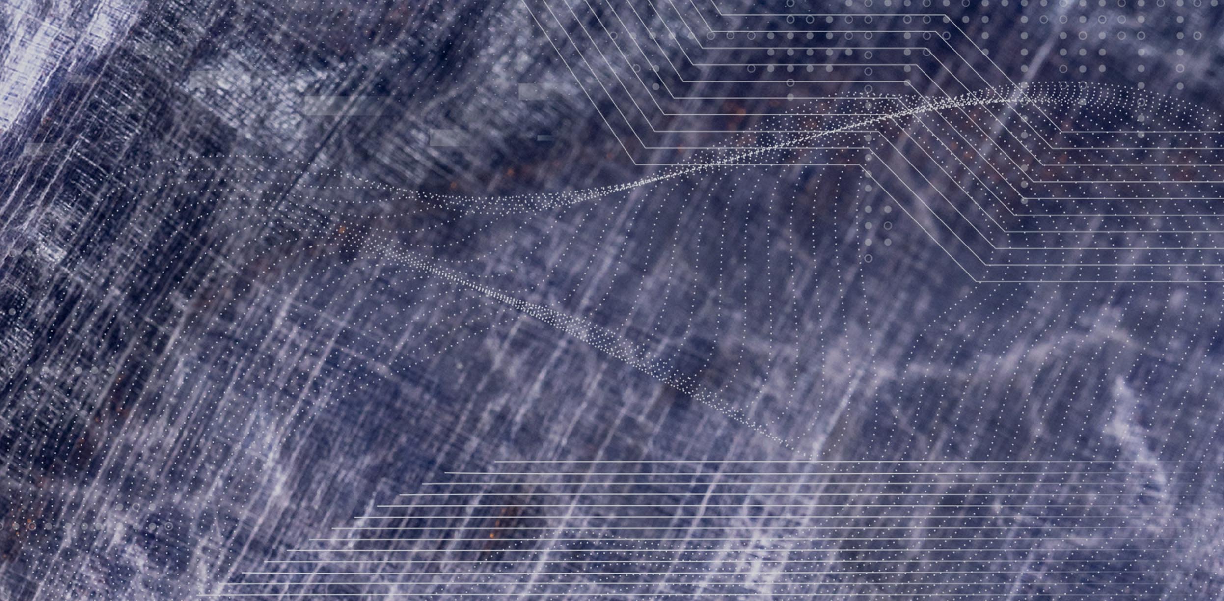 Close-up of a textured blue Dyneema fabric surface with graphic line patterns overlayed